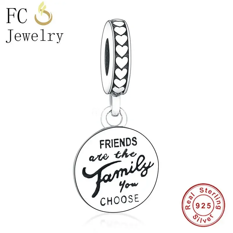 

FC Jewelry Fit Original Pan Charms Bracelet 925 Sterling Silver Friends Are The Family You Choose Bead For Women Berloque 2024