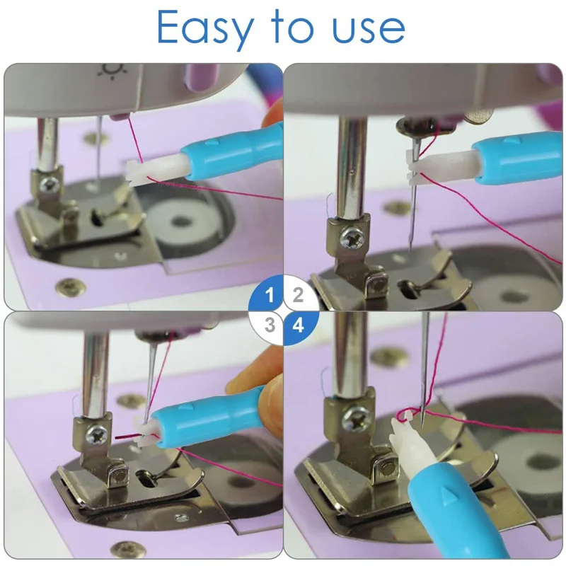 Sewing Needle Inserter Automatic Needle Quick Sewing Threader Threading Tool For Machine Holds Needles Firmly