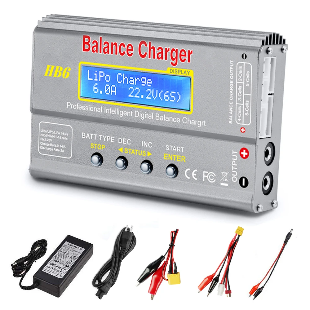Battery Charger HTRC iMAX B6 80W For Lipo NiMh Li-ion Ni-Cd RC B6 Lipro Discharger Digital Balance