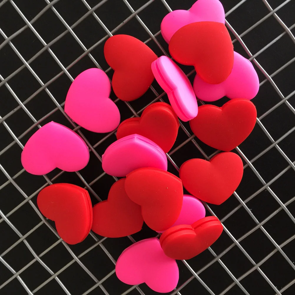 10 Pcs Tennis Silicone Racket Dampeners Absorber Heart Shaped Racquet External Damping Absorbers Vibration