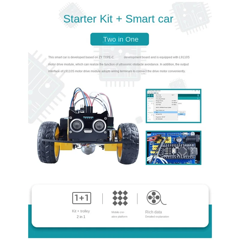 AA84 Car Smart Robot DIY Electronic Kit Smart Car Robot Kit Programming Learning Programming Kit