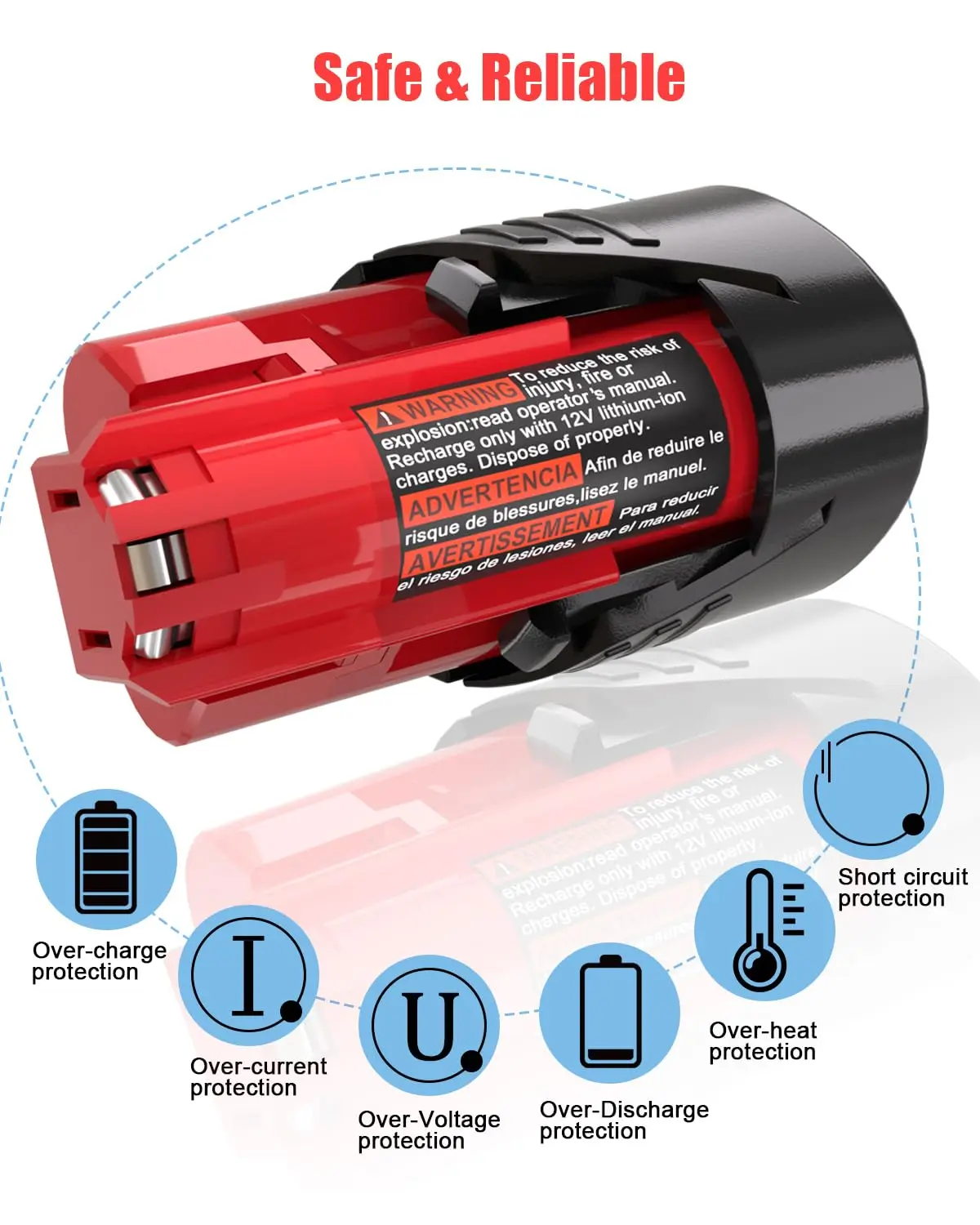 2 Packs For Milwaukee M12 Battery 12V 3/6.5/9Ah Compatible with Milwaukee M12 XC 48-11-2410 48-11-2420 48-11-2411 Cordless Tools power tool battery,rechargeable battery