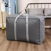 Quilt Storage Bag Large Capacity Folding Smooth Zipper Widen Handle Clothes Storage Pouch Oblong Shape Blanket Storage Bag 1