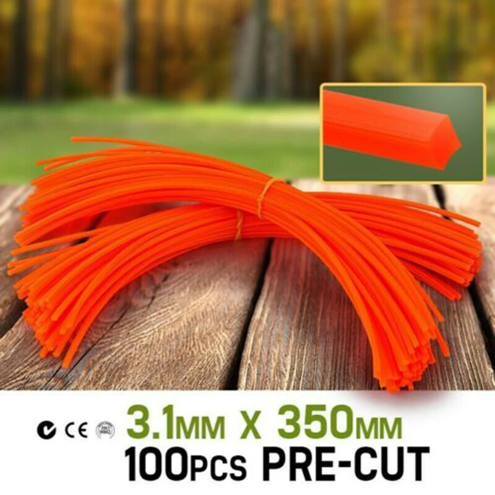 

100pcs Trimmer Line Square Edge For Grass Cutter Lawn Mower Replacement For Garden Pruning Nylon Co Polymer Impact Resistance