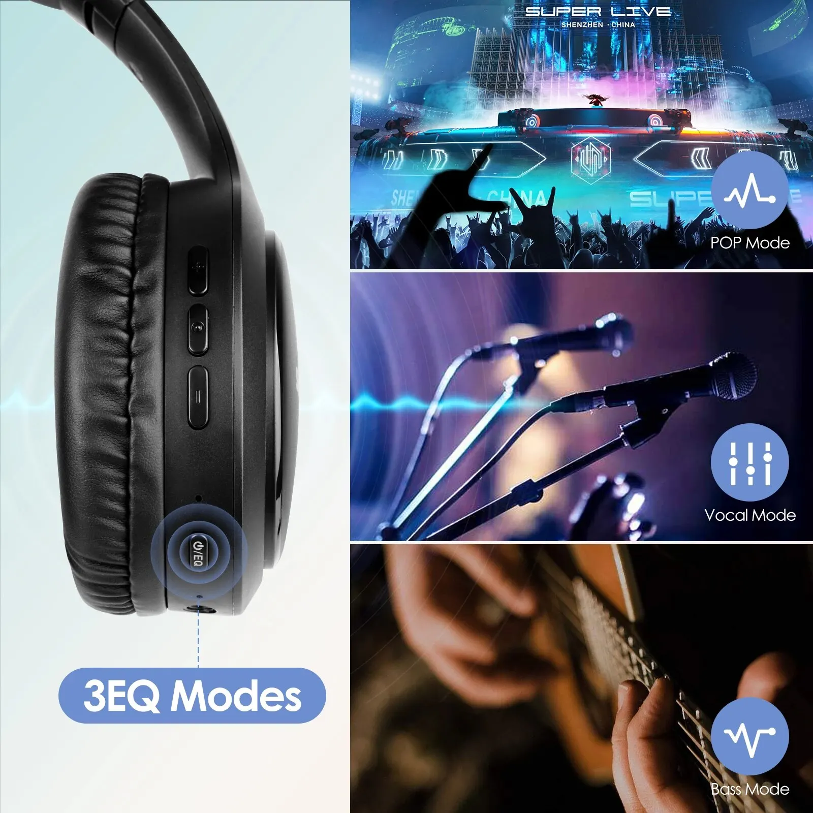 Siindoo JH919 Wireless Bluetooth Headphones Foldable Stereo Earphones Super Bass Noise Reduction Mic For Laptop PC TV BEST SELLERS