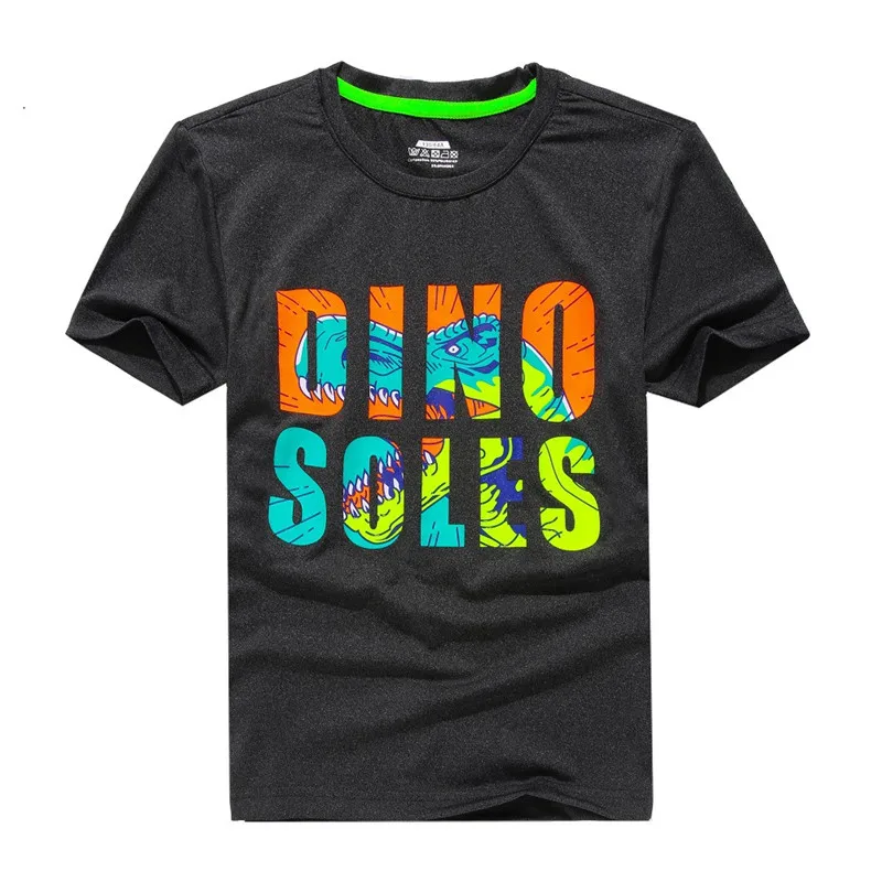 Children Summer Clothing Letters Pattern Boys Girls Short Sleeve Quick Drying T-shirt for Kids Outwear Sports Running Top-tee