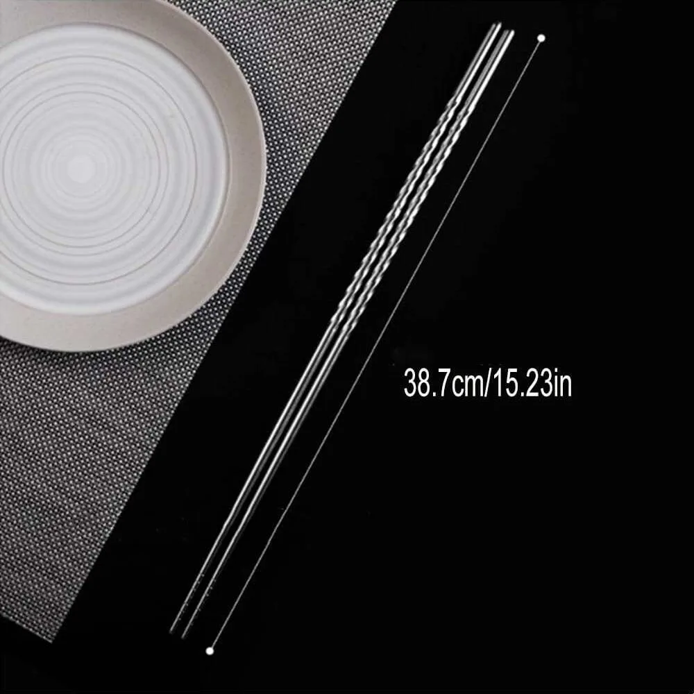 Cooking Chopsticks Stainless Steel Extra Long For Frying Food Noodles Sushi Kitchen Utensil