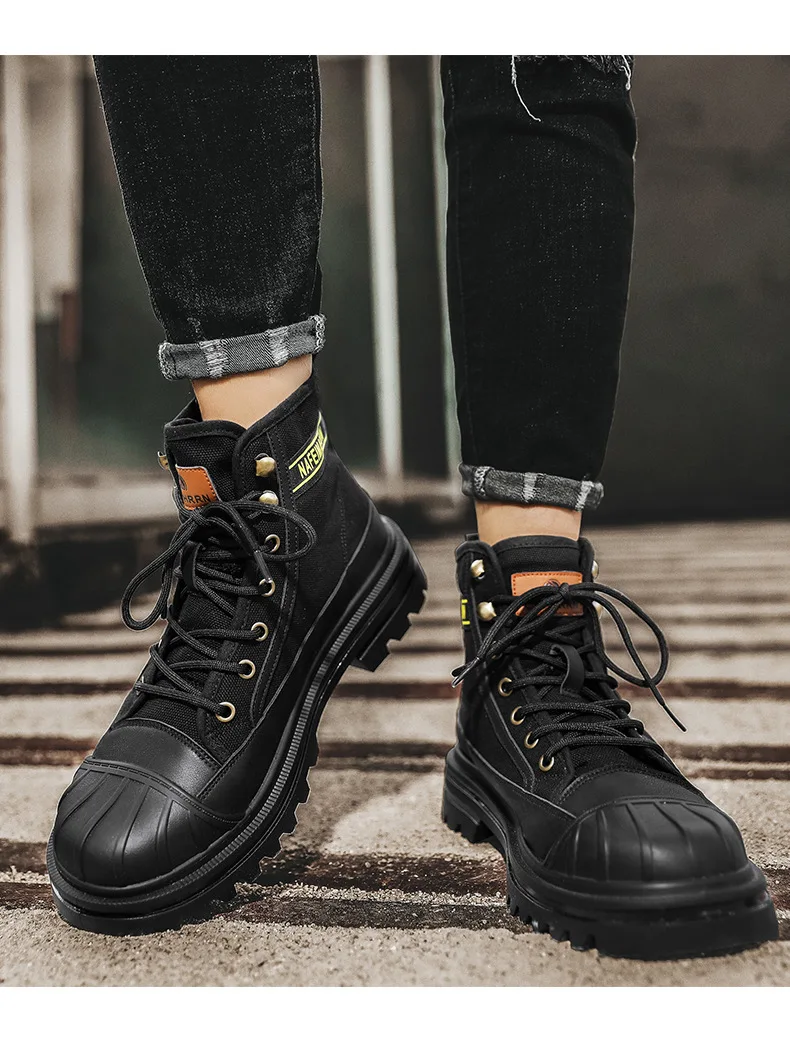 Men's Breathable High-top Boots with Thick Soles - true deals club