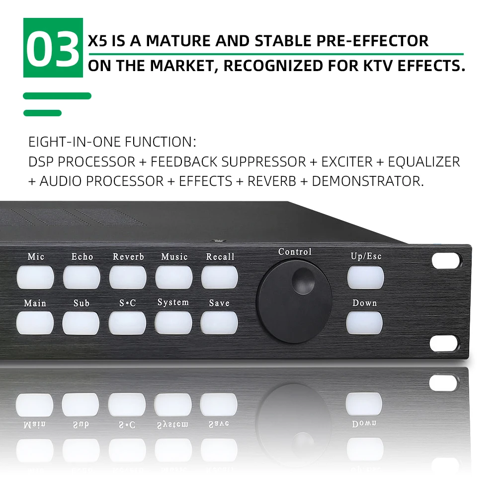 Professional KTV X5 digital preamp effector anti-howling audio