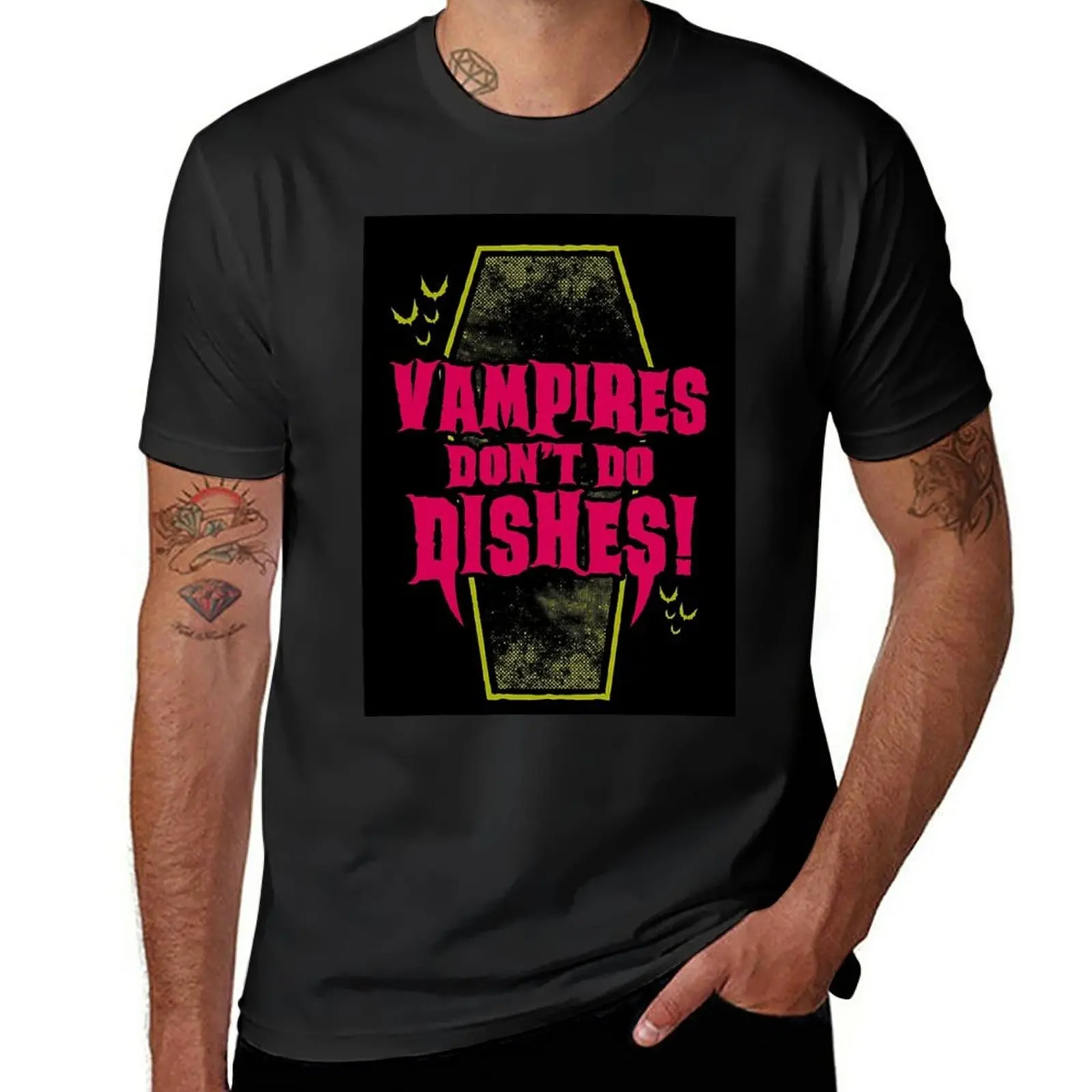 

New Vampires Don't Do Dishes - Funny Goth Vampire Quote T-Shirt black t shirt funny t shirt mens graphic t-shirts pack