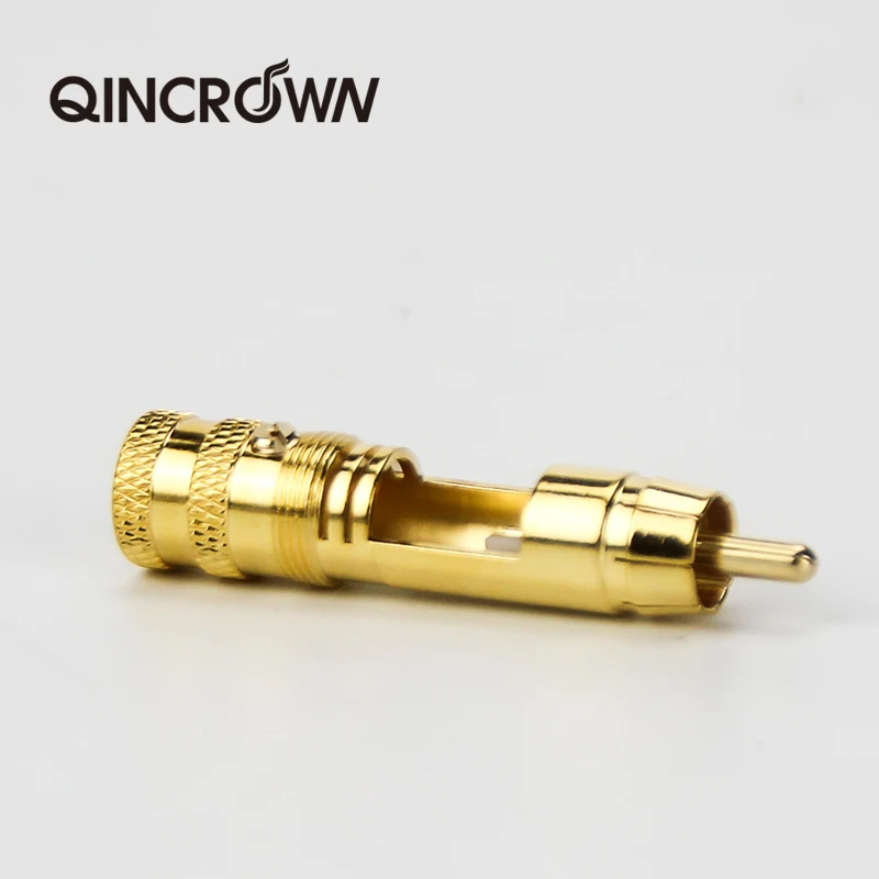 QINCROWN CMC 금도금 RCA 플러그 오디오 로터스 라인 플러그 9MM 홀 DIY 신호 라인 커넥터