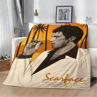 3D Movie Scarface Knee Blanket Throw Bed Blankets & Throws Microfiber Bedding Interior for Home Fluffy Plaid Beach Towel Soft & 2
