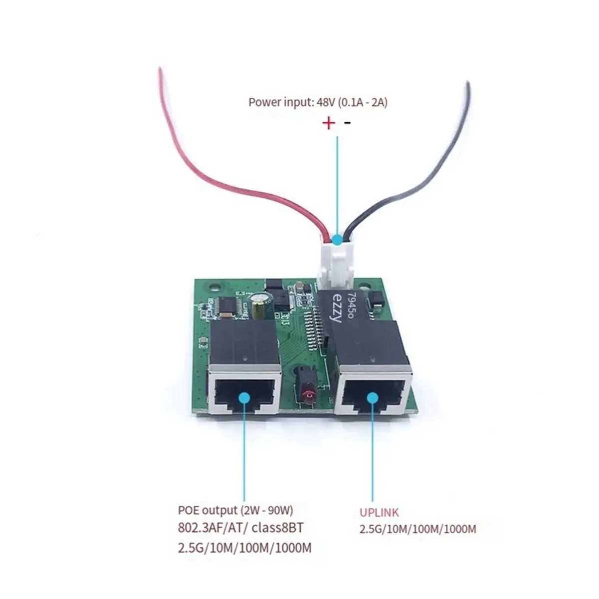 추수감사절 2 1000M/100M/10M 2.5G 스위치 비표준형 POE802.3BT 48V(2W-90W) 스위치 모듈