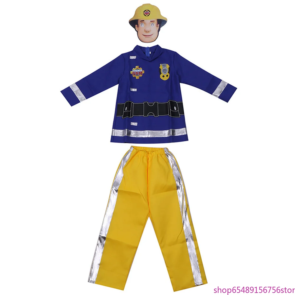 Fireman Sam Costume Cosplay Piccolo Salvataggio Bambini Gioca Spettacoli Dress Up Outfit Kid Boy Cosplay Costumi Di Natale Di Halloween