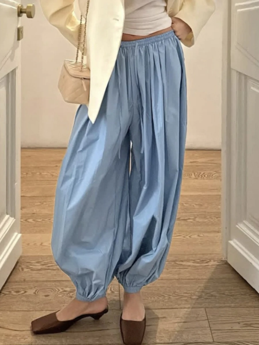 Bornladies Summer 2025 Loose Leg Lantern Pants for Women Casual Oversize Street Style Fashion Personalized