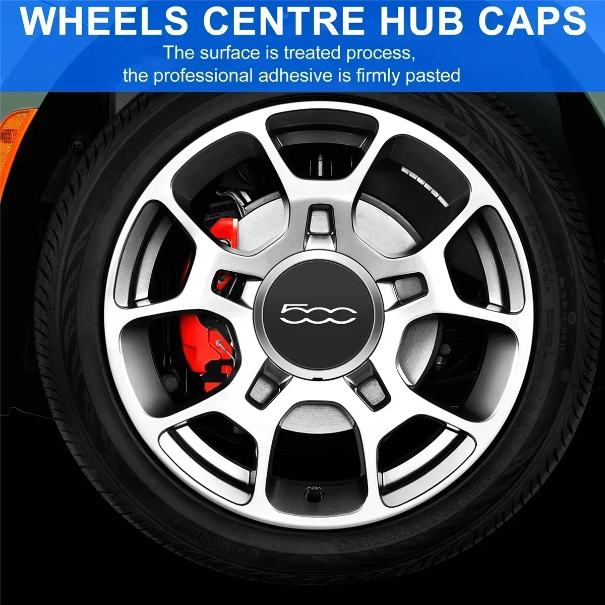 4Pcs 133mm Hubcap for Fiat 500 C Wheels Centre Hub Caps Set 68078419AC 68078421AC Dust Cover Wheel Hub Cap Replacement 51884863 2