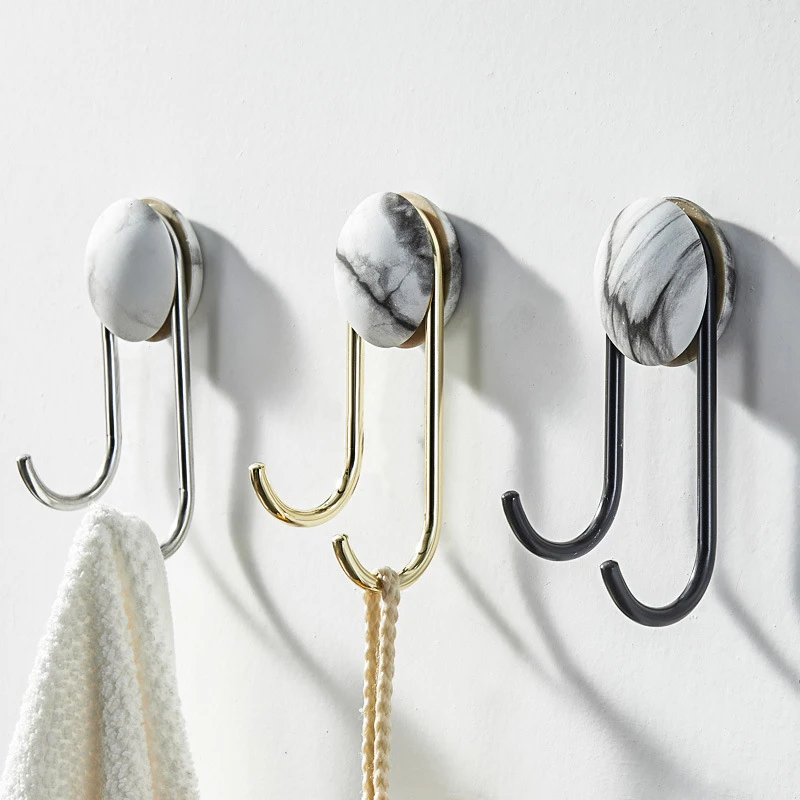 304 Stainless Steel Stone Pattern Hooks Wall Decor Key Holder Home