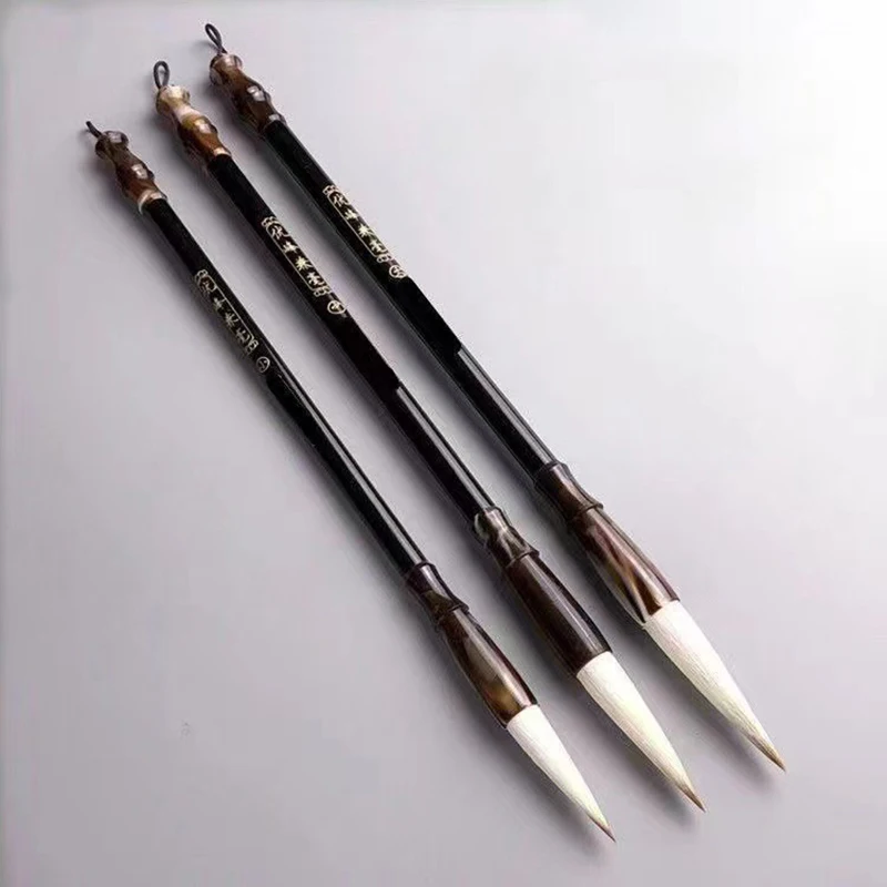 6pcs L/S/M Wooden Calligraphy Brush Pen Set Chinese Calligraphy Painting Brush Pen Wool Weasel Hair Regular Script Writing paint brush,calligraphy brush