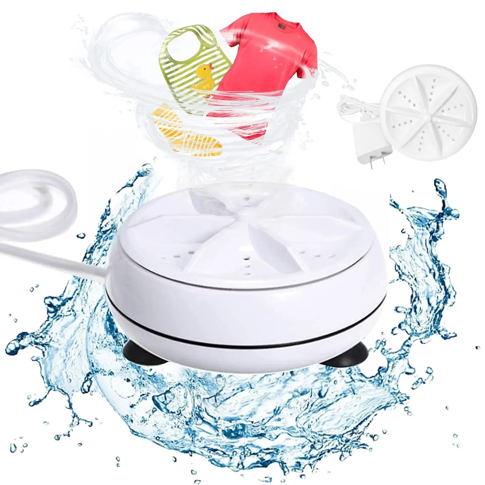 Mini Washing Machine Ultrasonic Turbine Portable Turbo Washer for Travel Home Camping Cleaning Sock Underwear