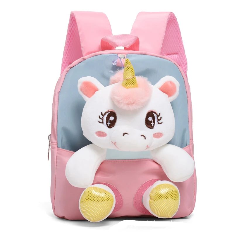 Plush 3D Unicorn Backpack for Girls Kids Children SchoolBag Cute Cartoon School Bags Kindergarten Preschool Baby Shoulder Bag 2