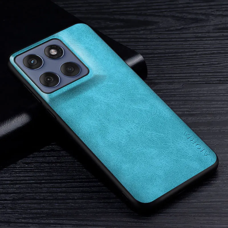 Premium PU Leather Scratch-Resistant Solid Color Phone Case
