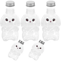5 Pcs Rabbit Transparent Special-shaped Bottle Milk Water Bottles The Pet Juice Containers for Party 2