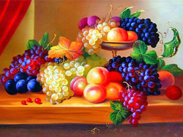 5D Diamond Painting Fruit Cross Stitch Mosaic Diamond Embroidery Full Round Picture Of Rhinestone Kitchen Home Decor Gift 