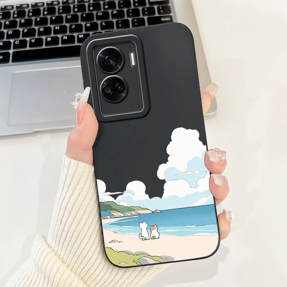 Shockproof Soft Liquid Silicone Phone Case with Popular Flower Design