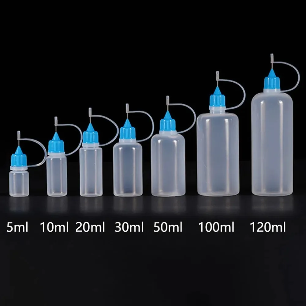 Set 2 Flaconi Dispenser Per Olio, Colla E Inchiostro – 50 Ml Con Punta Ago, Plastica Comprimibile, Ricaricabili Per Fai Da Te E Riparazioni