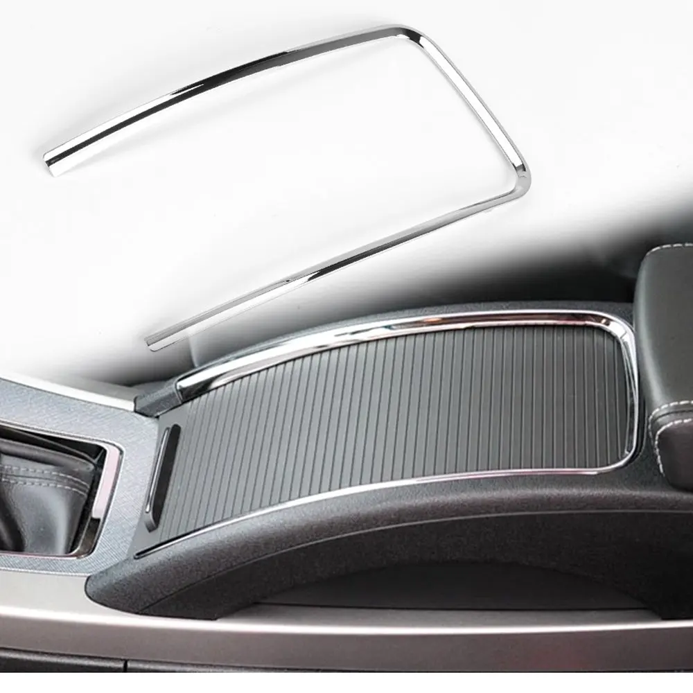 Buick Lacrosse 2009-2013 용 실버 자동차 워터 컵 홀더 트림 링 콘솔 박스 보관함 전기 도금 스트립