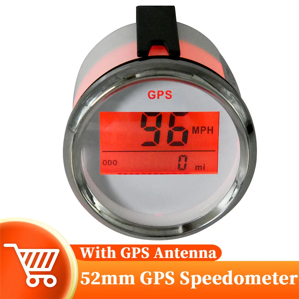 52mm Digital GPS Speedometer Universal GPS Boat Speedometer Gauge Knots