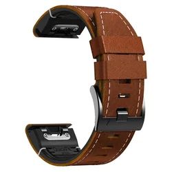 Premium Silicone & Leather Watchband Bracelet - Quickfit 22/26mm Strap Collection - QuickFit 26mm (New Silicon leather1)