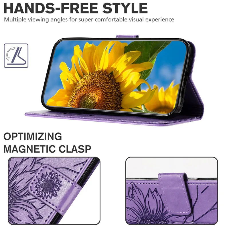 Huawei P30 Lite Huawei P20 Phone Case Sunflower Leather Wallet - Main Image