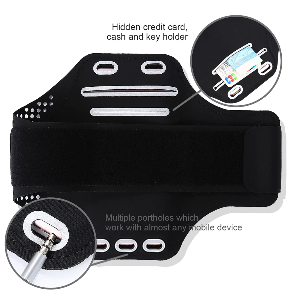 HAISSKY 6.7" Running Bag Armbands Brassard Universal On Hand Phone Pouch Waterproof GYM Workout Phone Storage Bags Arm Bands 5