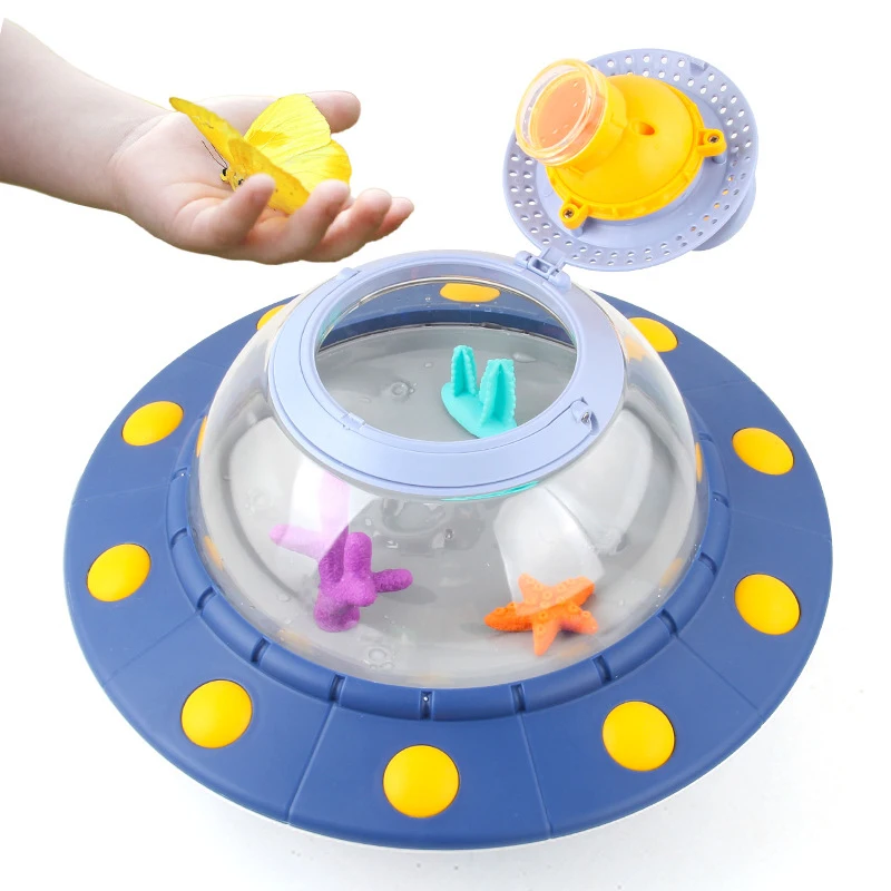 UFO Transparent Insect Observation Box Portable Small Fish Tank Multi-Functional Observation Barrel for Kids Child 5