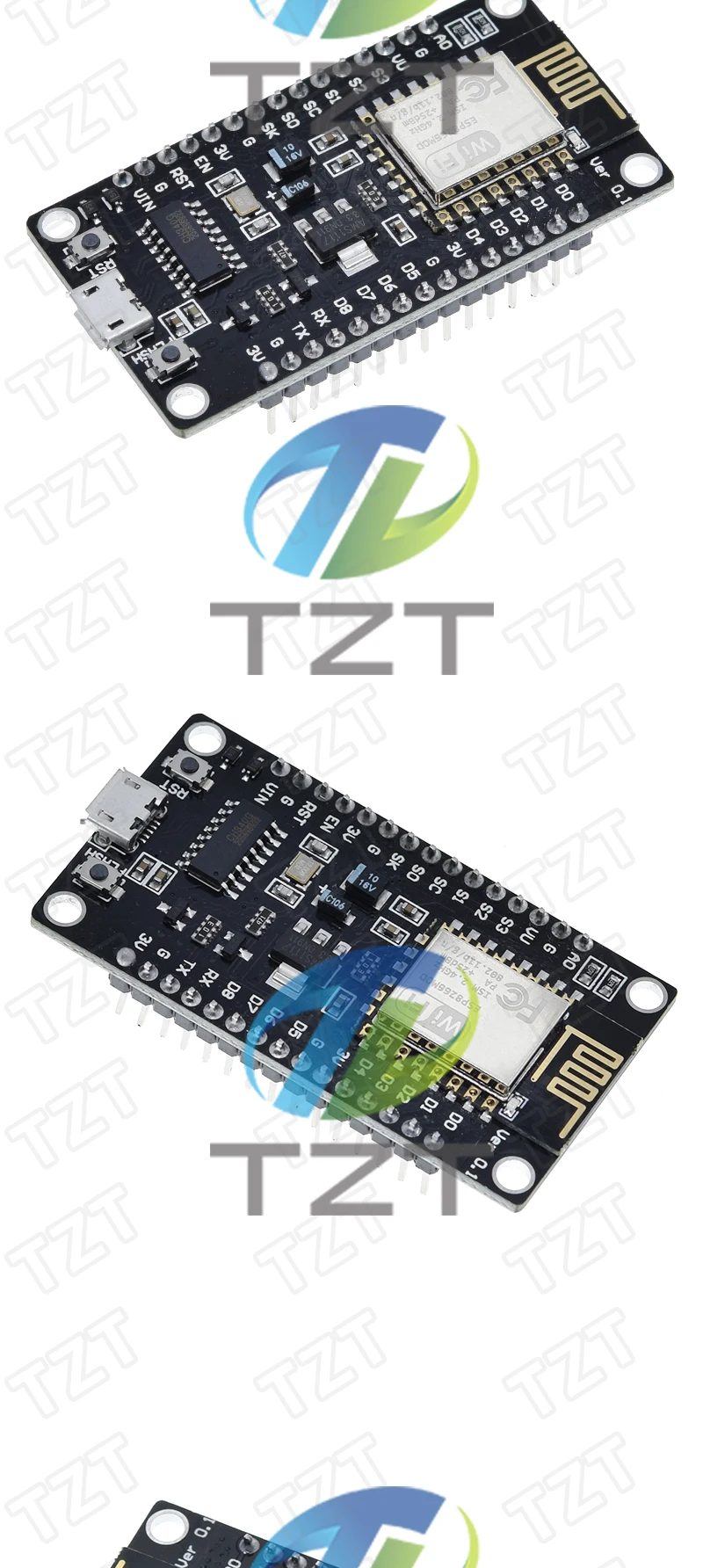 TZT NodeMcu Node MCU Basis ESP8266 Testgerät DIY Steckbrett Grundlagen-Tester Geeignet für NodeMcu V3 – Detail 8