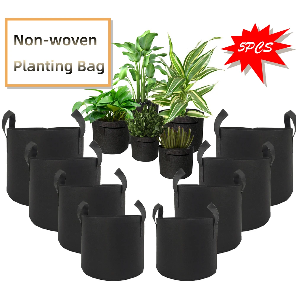 Felt Garden Grow Bags Fabric Garden Pots Gallon Felt Grow Bags