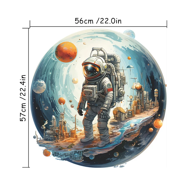 Space Astronaut 3D Vinyl Wall Art Stickers Home Decoration for Living Room Kids Bedroom Cosmic Planets Creative Sci-fi Wallpaper