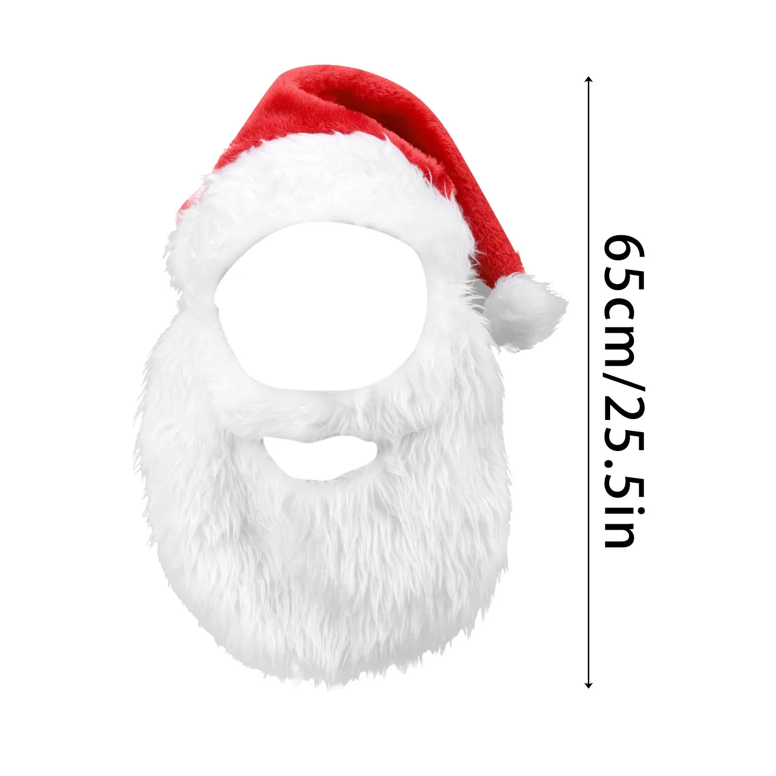 Cute Santa Claus Hat Plush Beard Decor Accessory Santa Claus Cosplay Christmas Atmosphere Decor Velvet Materi Mask