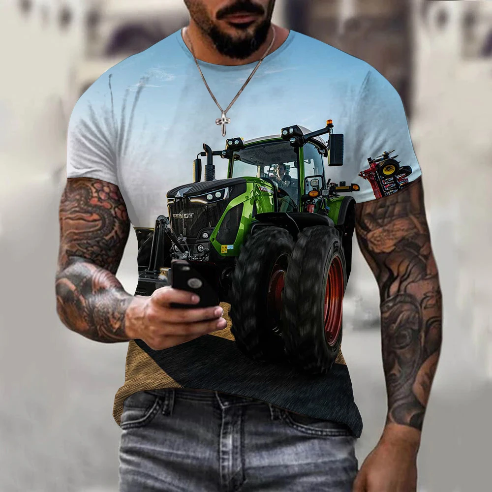 Funny Tractor Car Printed 3D O-Neck T-shirt Women Men Short Sleeve T Shirts Casual Cool Oversized Clothes Tees Tops |