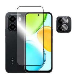 Full Cover Tempered Glass Screen Protector with Lens Film for Honor X6C (1 Glass and 1 Lens)