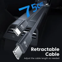 Toocki 105W Car Charger USB C Retractable Cable