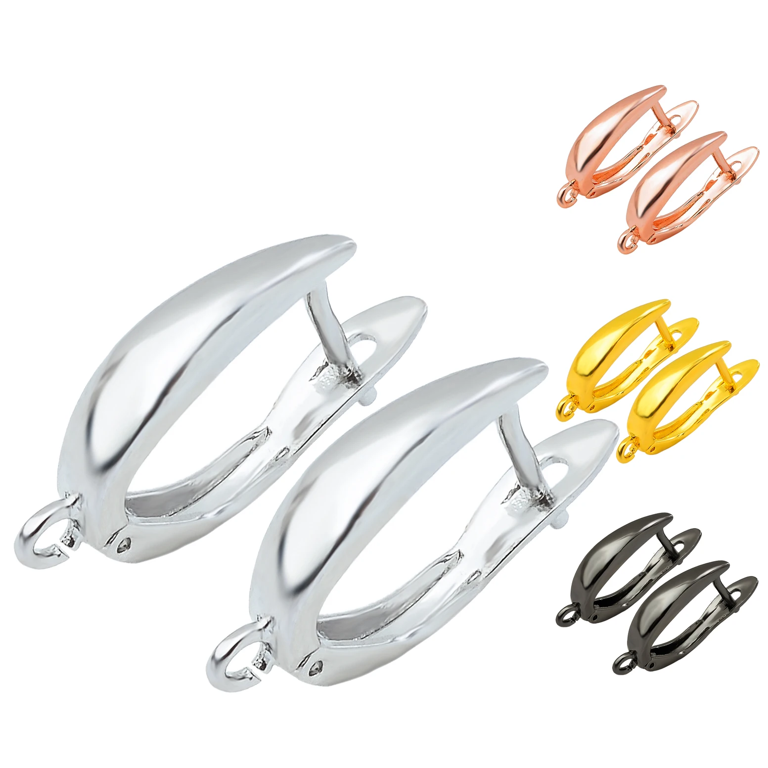 

2Pairs 12*20mm Silver Color Earwirel Classic Earring Hooks DIY Women Wedding Crystal Jewelry Making Buckle Accessories Material