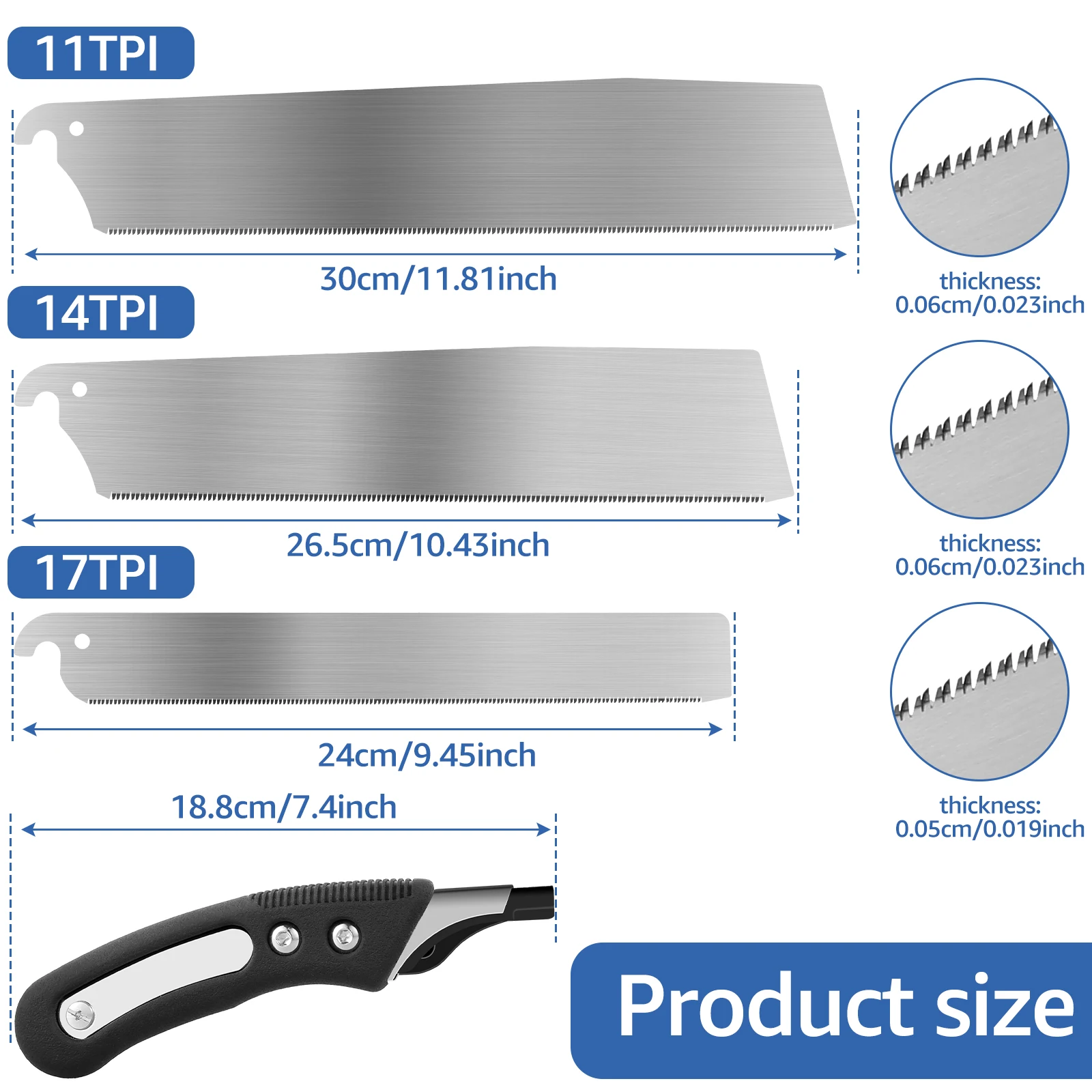 Hand Saw Tool Professional Drywall Cutter Saw 17TPI/14TPI/11TPI Premium Woodworking Hand Saw Manual Wallboard Cutting Saw 6