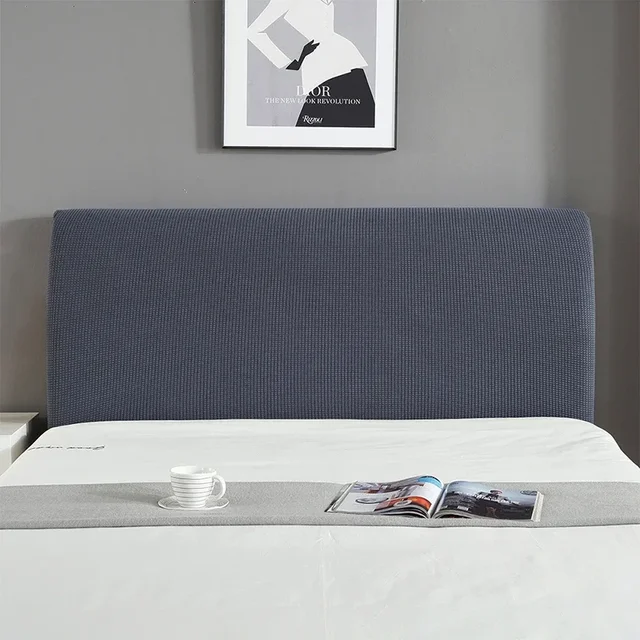 Couvre-tête de lit gris élastique épais, tout compris, teint uni, polaire pour la maison, solide, dos Long, Textiles de maison 1