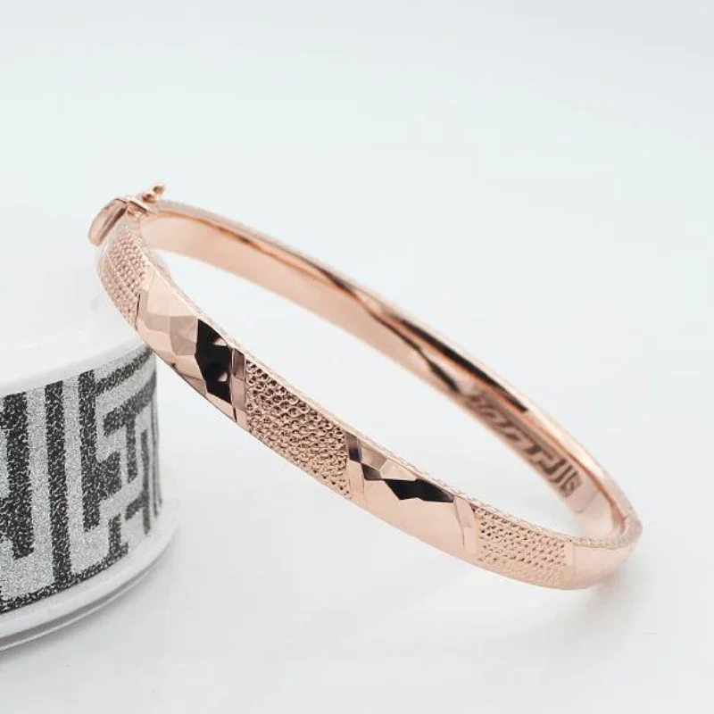 

Женский браслет из розового золота 585 пробы, с геометрическим рисунком