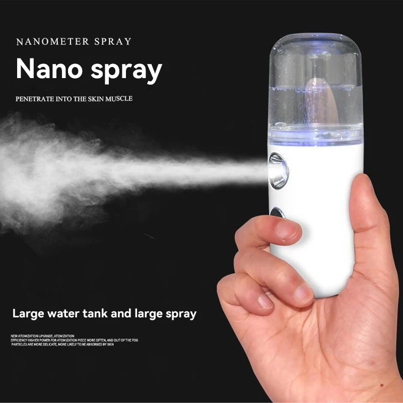 

Negative Ion Hydration Meter Household Nano Humidifier Spray Rapid Hydration Portable Built-In Battery Compact Facial Steamer