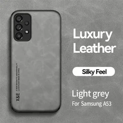 Premium Magnetic Sheepskin Leather Phone Case - Luxurious Back Cover - A22 4G (Grey)