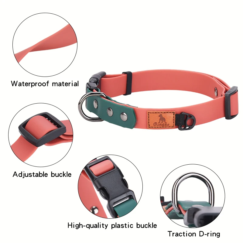 CP535 Waterproof Pet Dog Collar Summer Dabble Collar For Dogs Easy Cleaning Collar Used Of Soft Pvc Material