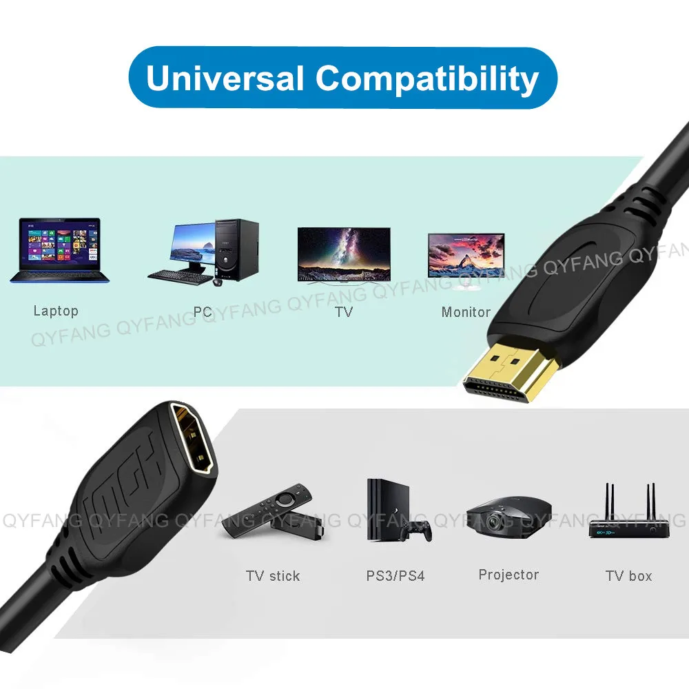 HDMI-compatible 2.1 Extension Cable 8K HDMI-compatible Male to Female Cable for PC TVBox Projector Extender hdmi cable hdmi extender